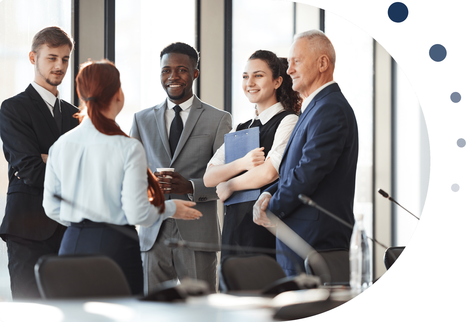 Group of business professionals discussing a go-to-market strategy and positioning